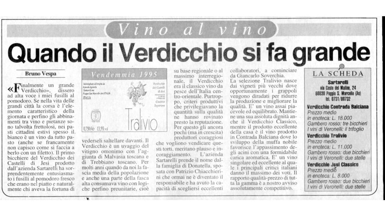 Quando il Verdicchio si fa grande - Bruno Vespa
